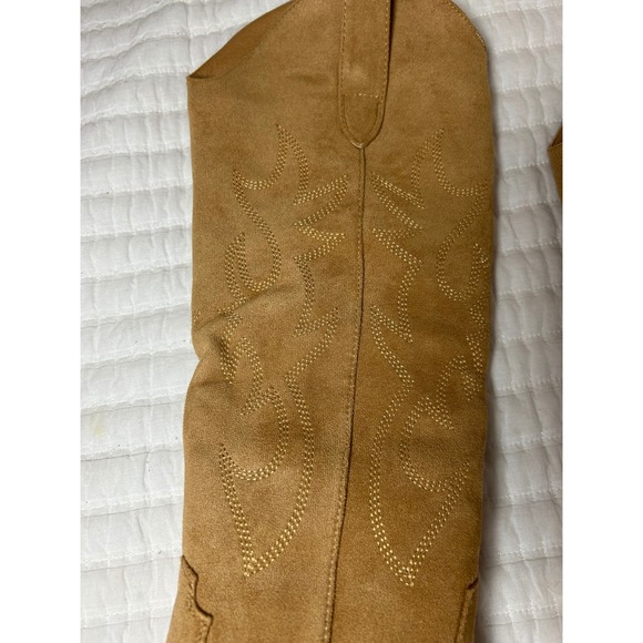 Billini Urson Women's Tan Suede Western Cowboy Boots Knee High Block Heel Size 7 - Picture 3 of 11